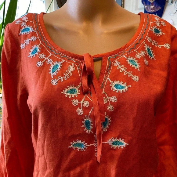 Gunit Fashion New York Embroidery Boho Comfortable Top Blouse Women Size S - Picture 5 of 5